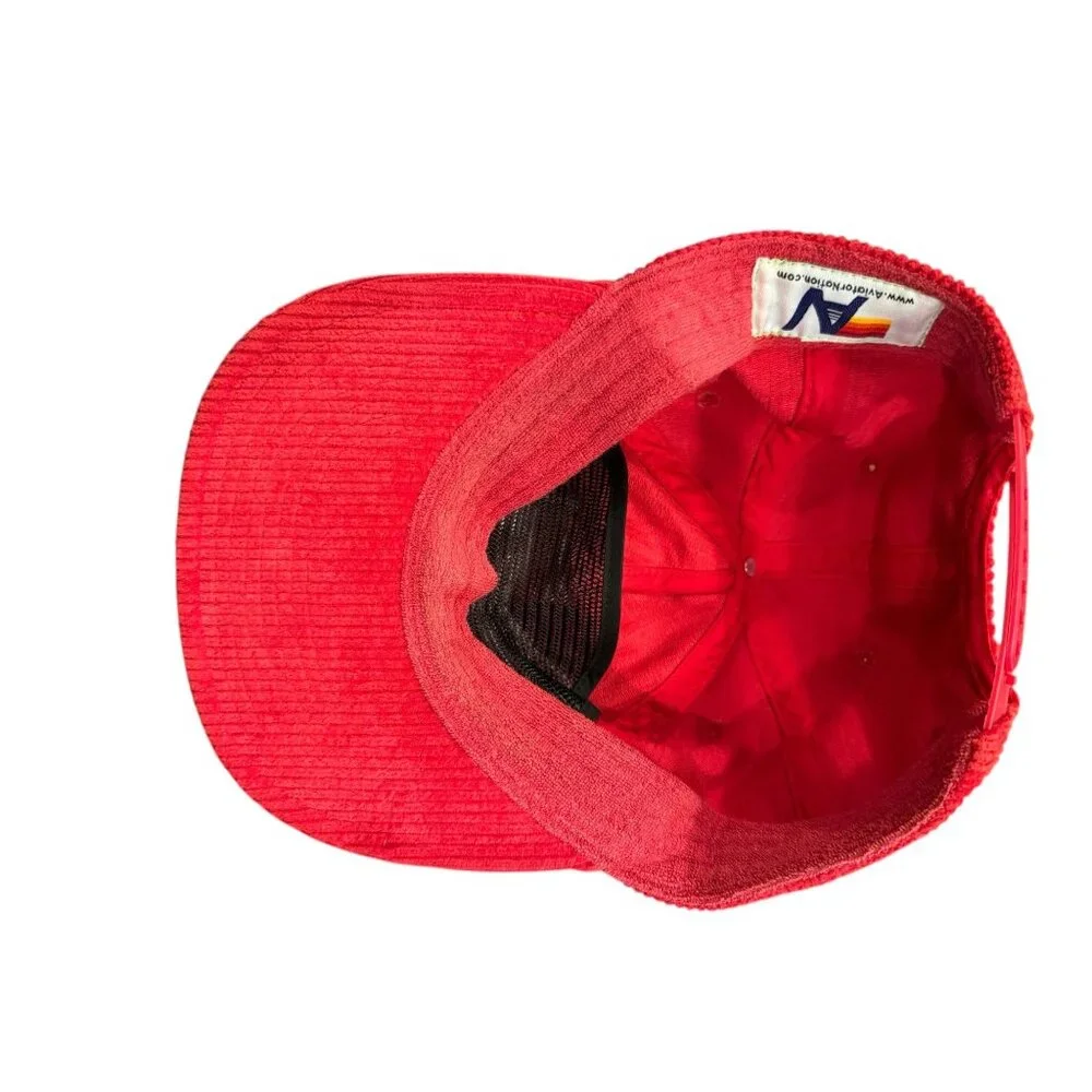 Aviator Nation vintage lightning bolt corduroy SnapBack-red hat‎